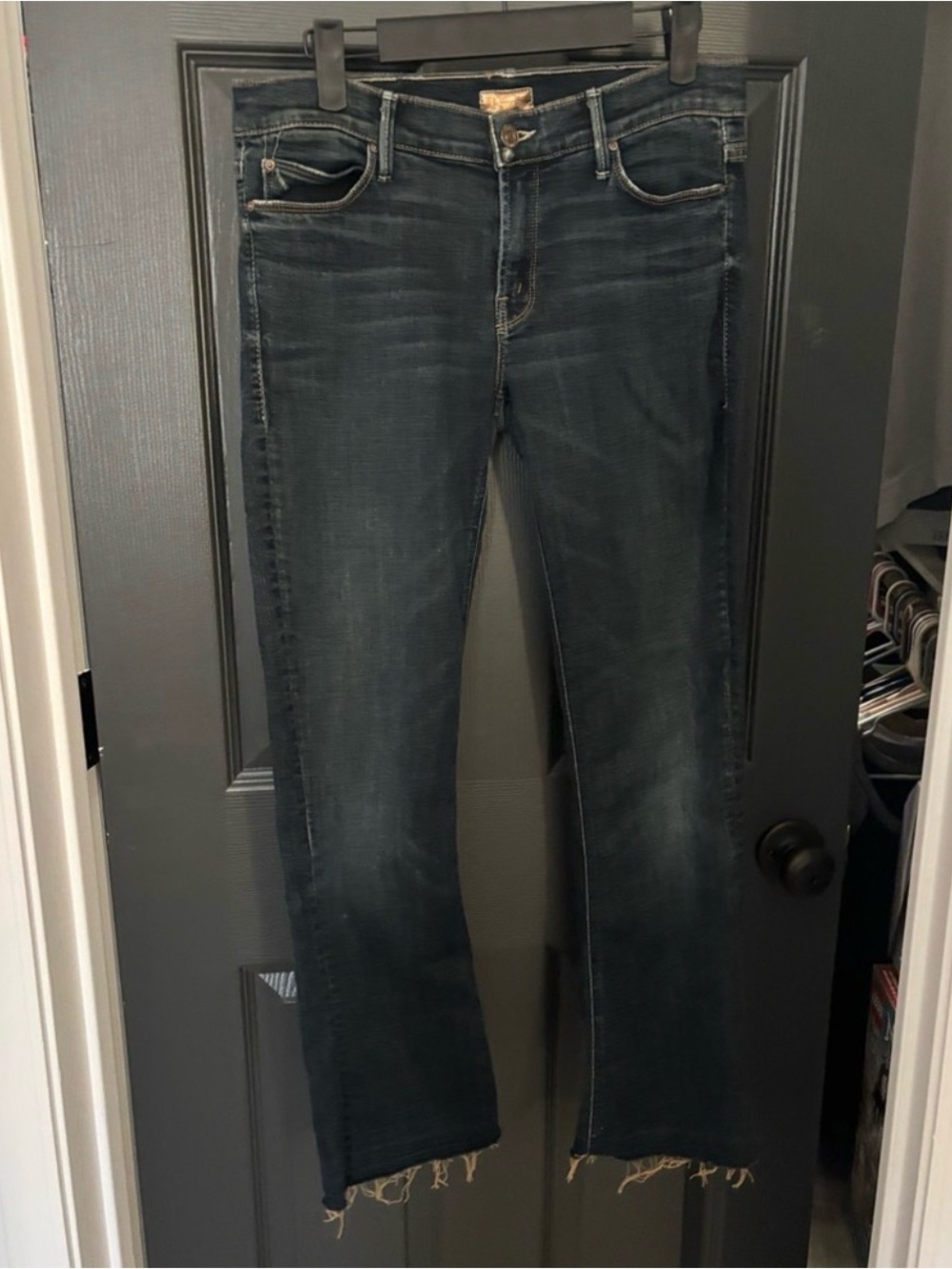 MOTHER Runaway Jeans with Frayed Hem